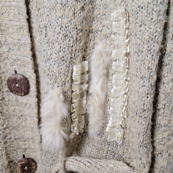 Free People Lightweight Button-Up Cardigan with Frilly Pocket Details, Size Smal - Picture 3 of 9